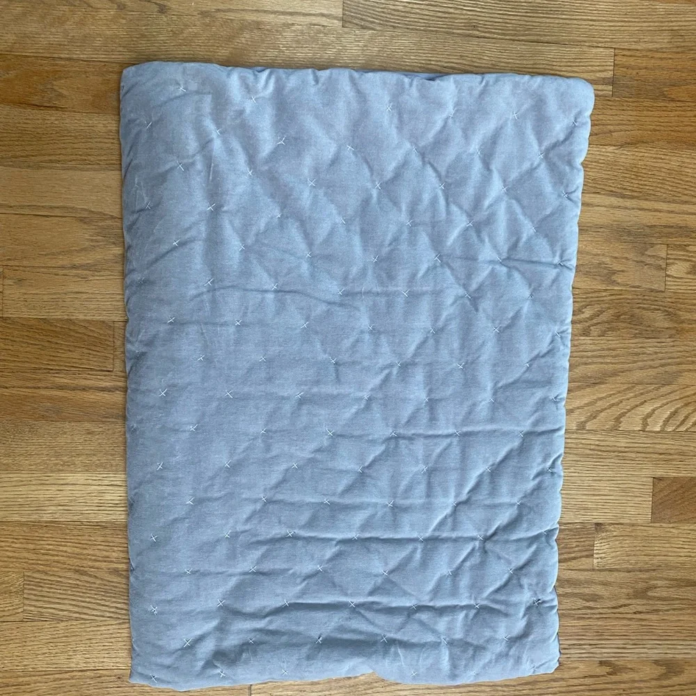 Restoration Hardware Hand Cross Stitch Velvet Toddler Quilt Gray Baby & Child